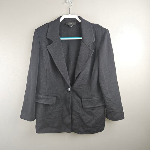 St. John Knit Black Blazer Size 12 - Picture 1 of 7